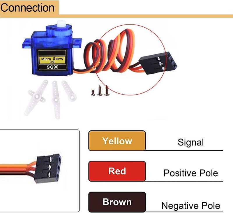 DaFuRui 10PCS SG90 Servo Motor， SG90 Mini 9g Micro Servo Motor Compatible for Arduino RC Robot Helicopter Airplane Boat Controls - Image 5